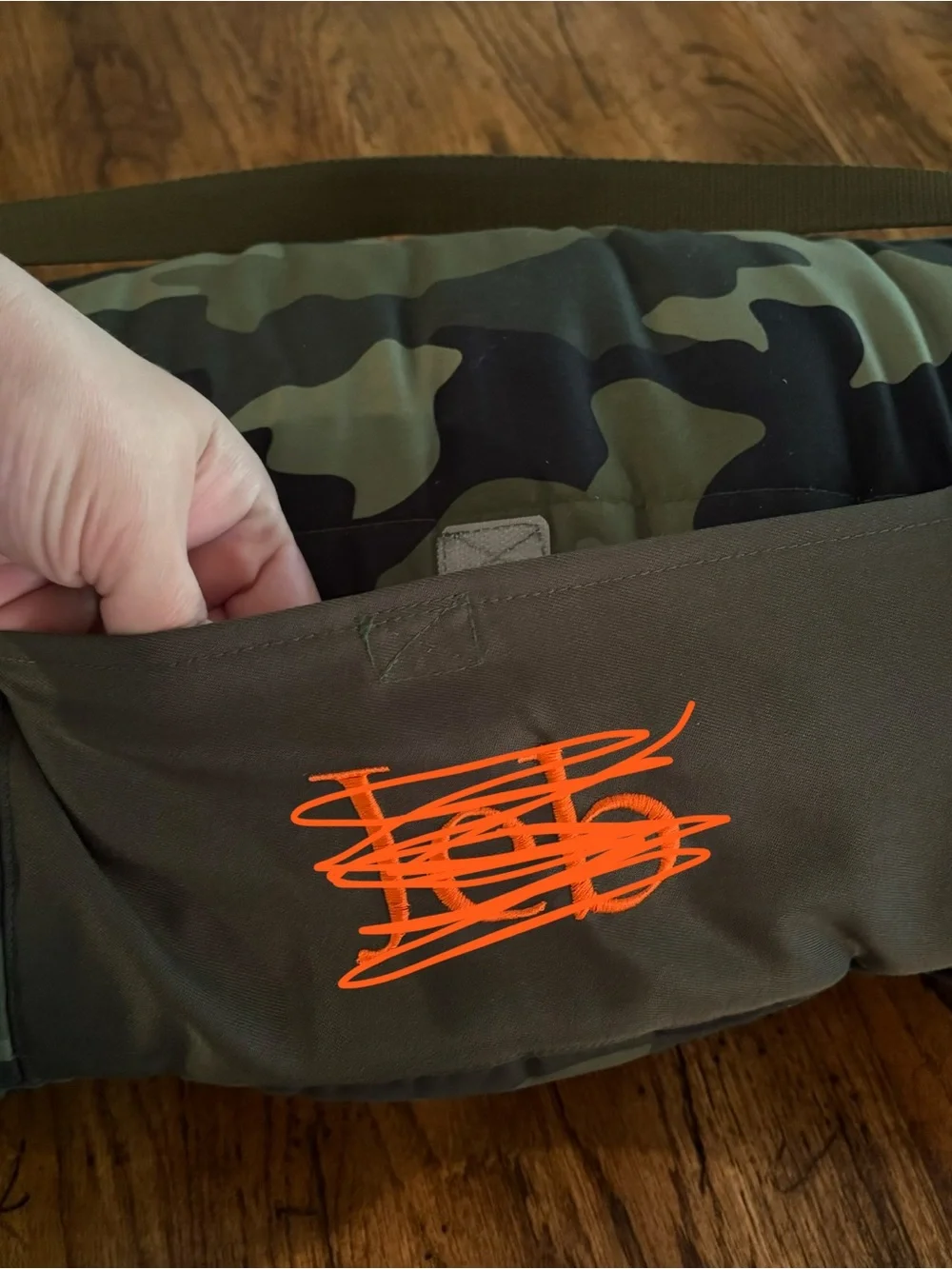 Kids camo nap mat with pillow and blanket